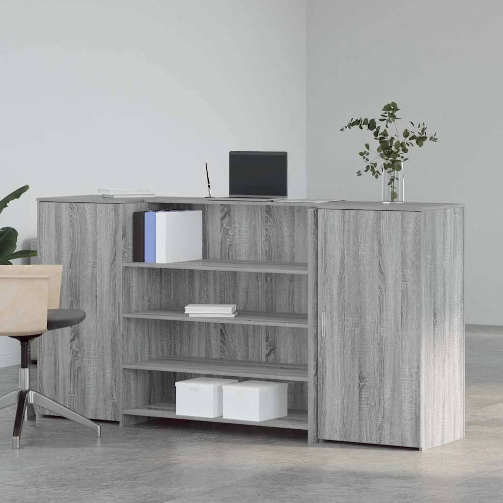 Bureau de réception 200 x 50 x 103,5 cm sonoma gris bois d'ingénierie – vue de détail