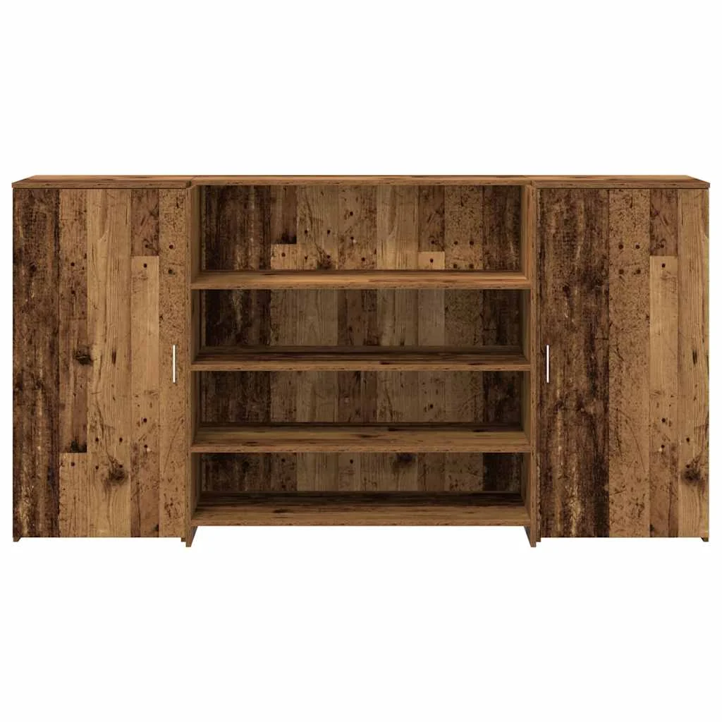 Bureau de réception 200 x 50 x 103,5 cm vieux bois bois d'ingénierie – vue de dessus