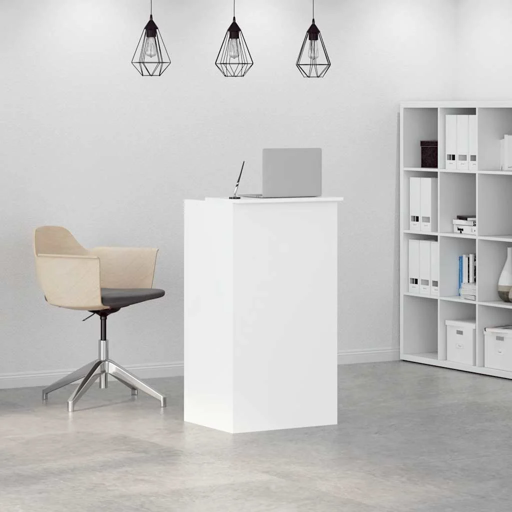 Bureau de réception 55 x 50 x 103,5 cm blanc bois d'ingénierie – vue de détail