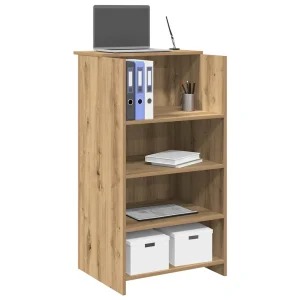 Bureau réception 55 x 50 x 103,5 cm chêne artisanal bois d'ingénierie – vue d’ensemble