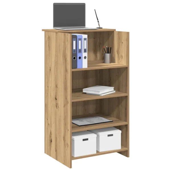 Bureau réception 55 x 50 x 103,5 cm chêne artisanal bois d'ingénierie – vue d’ensemble