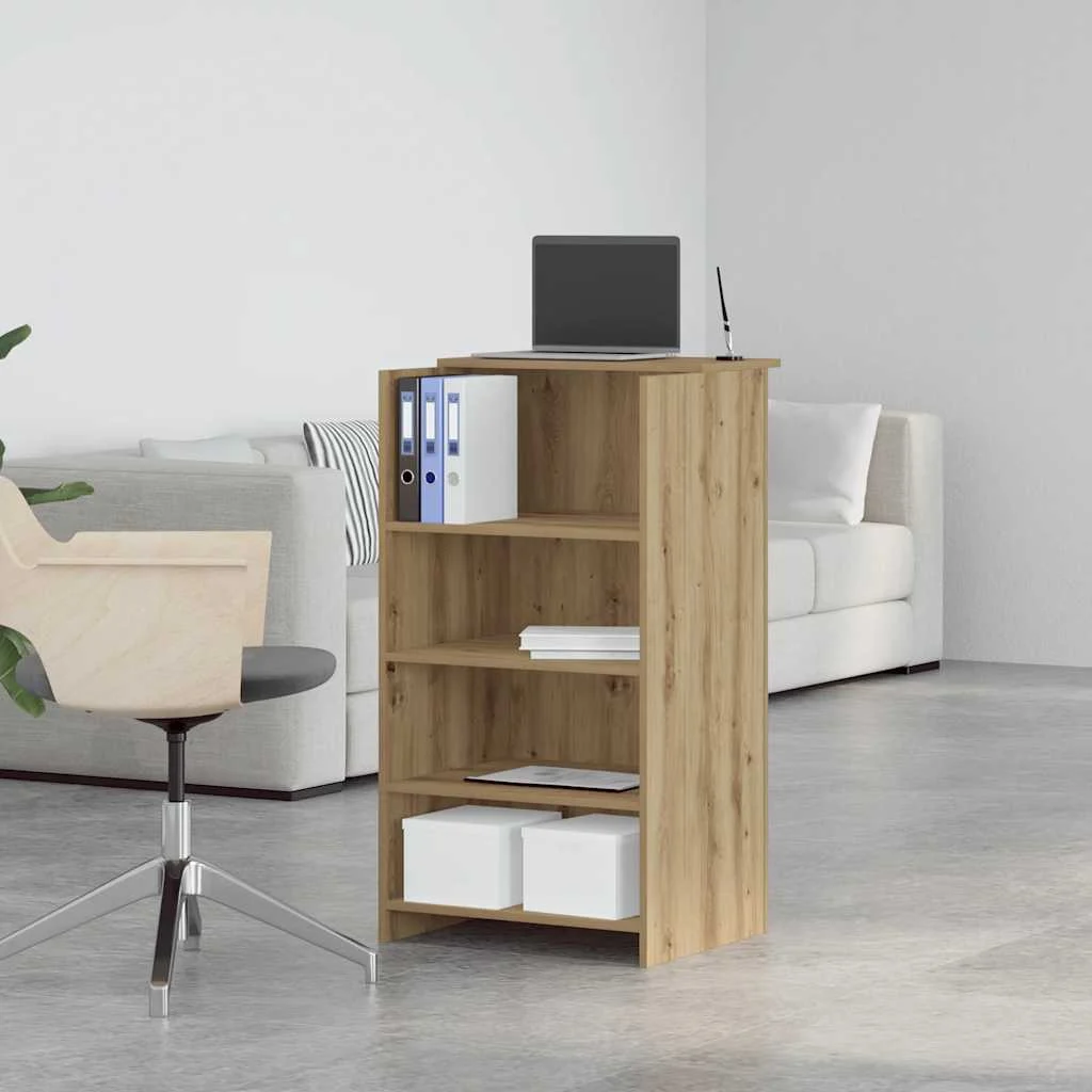 Bureau réception 55 x 50 x 103,5 cm chêne artisanal bois d'ingénierie – vue en situation