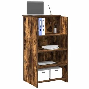Bureau de réception 55 x 50 x 103,5 cm chêne fumé bois d'ingénierie – vue d’ensemble