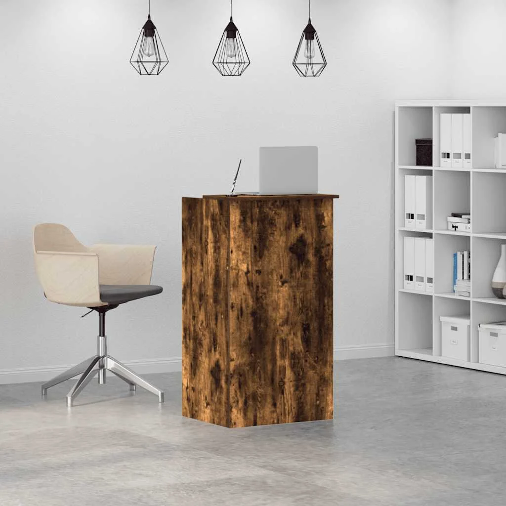 Bureau de réception 55 x 50 x 103,5 cm chêne fumé bois d'ingénierie – vue de détail