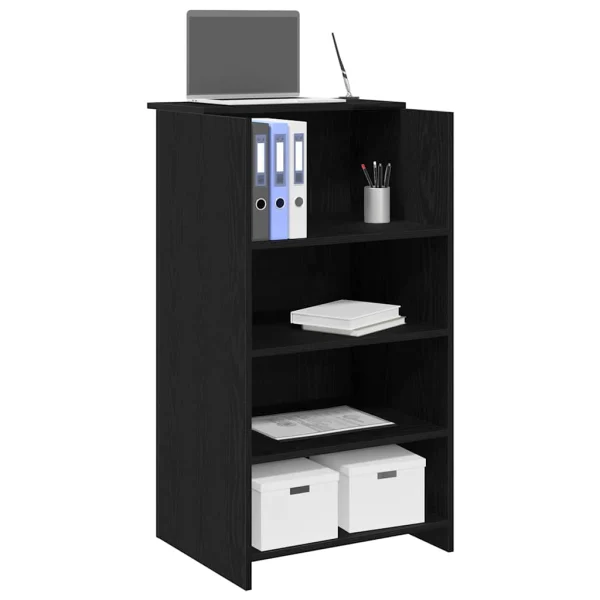 Bureau de réception 55 x 50 x 103,5 cm noir bois d'ingénierie – vue d’ensemble