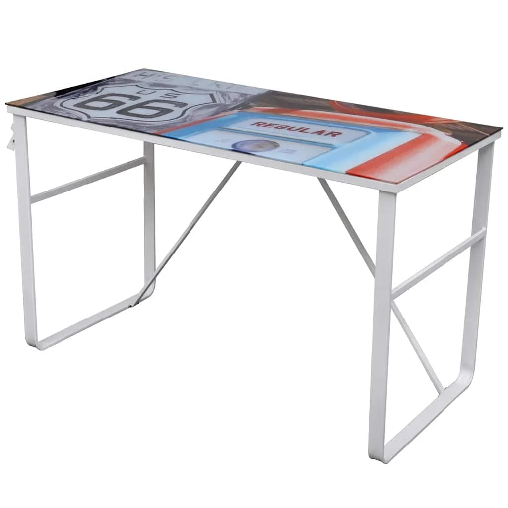 Bureau rectangulaire unique 120 x 60 x 75 cm multicolore fer – vue de côté