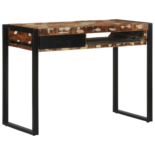 Bureau de récupération 100 x 50 x 75 cm multicolore bois massif – vue d’ensemble