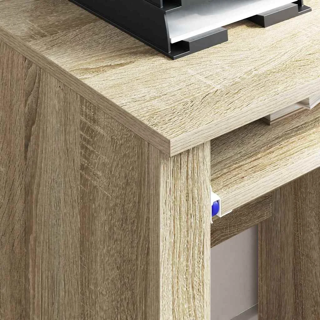 Bureau avec roues 91 x 50 x 77 cm chêne sonoma bois d'ingénierie – vue en situation