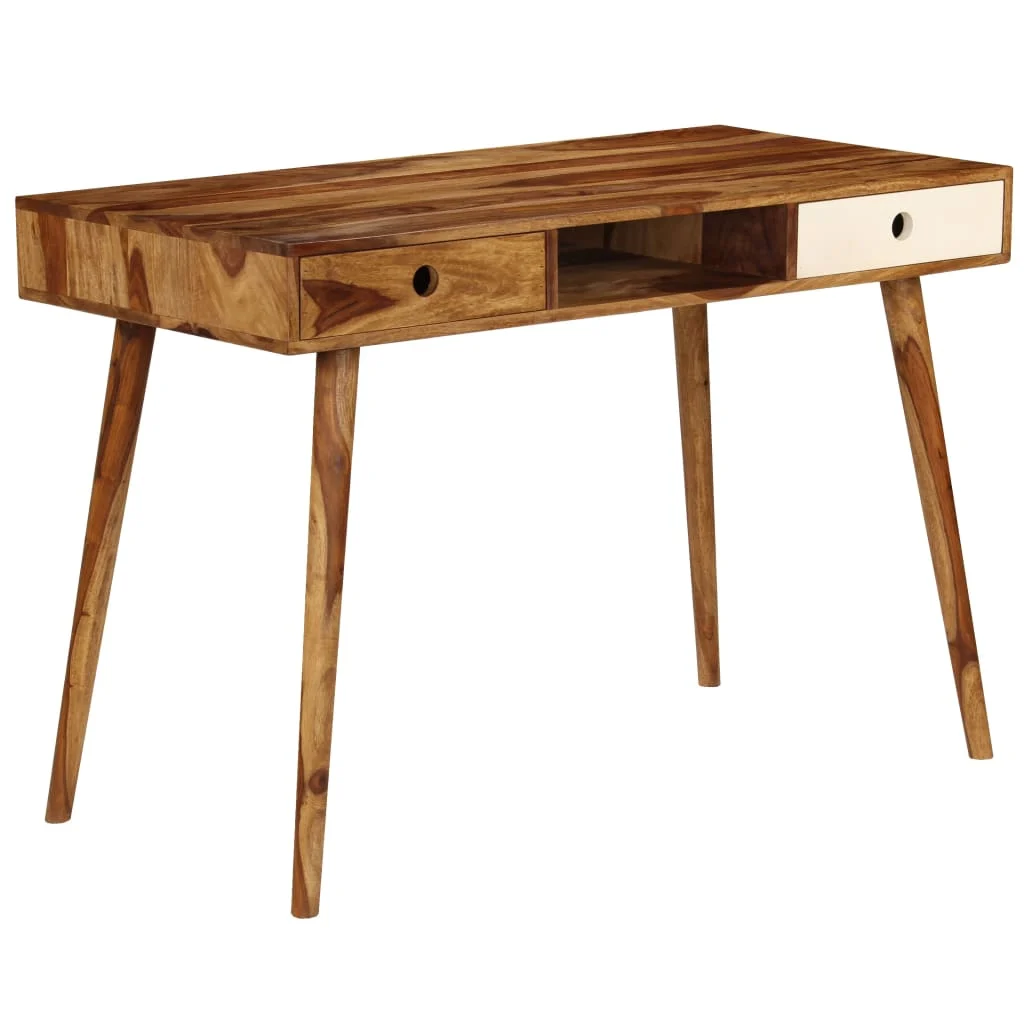 Bureau de Sesham 110 x 55 x 76 cm brun bois massif – vue de dessus