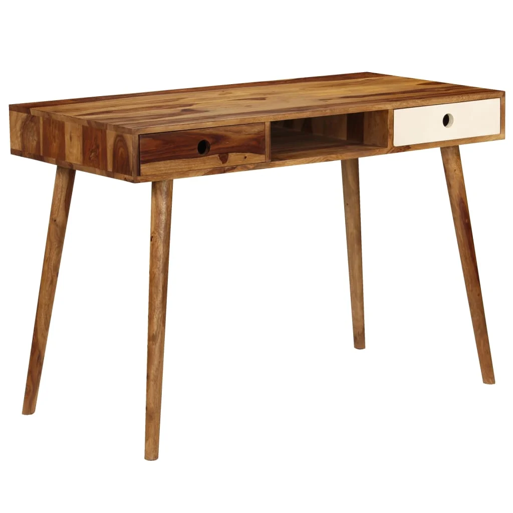 Bureau de Sesham 110 x 55 x 76 cm brun bois massif – vue de dos
