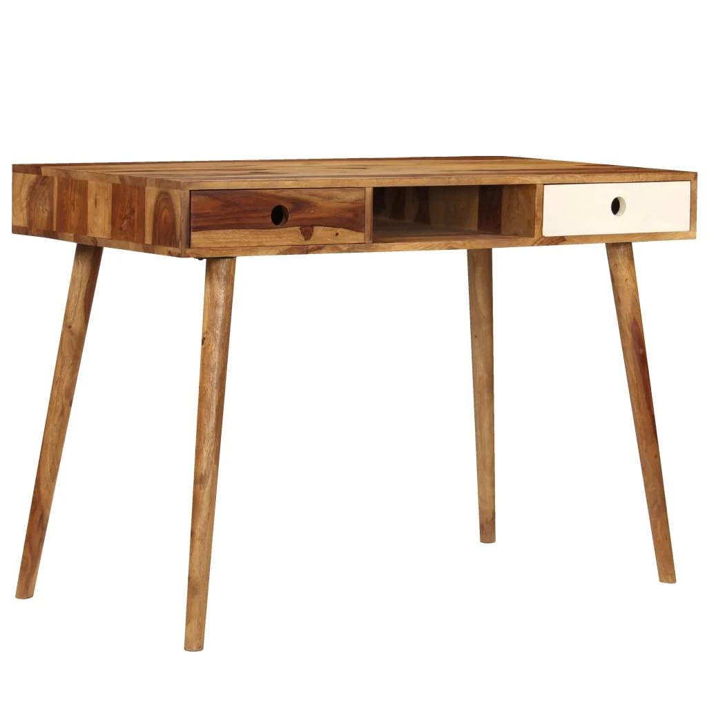 Bureau de Sesham 110 x 55 x 76 cm brun bois massif – vue de côté