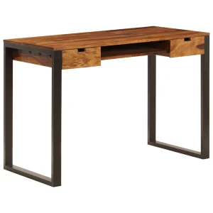 Bureau de Sesham 110 x 55 x 78 cm brun bois massif – vue d’ensemble