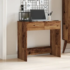 Bureau style 80 x 40 x 75 cm vieux bois bois d'ingénierie – vue d’ensemble