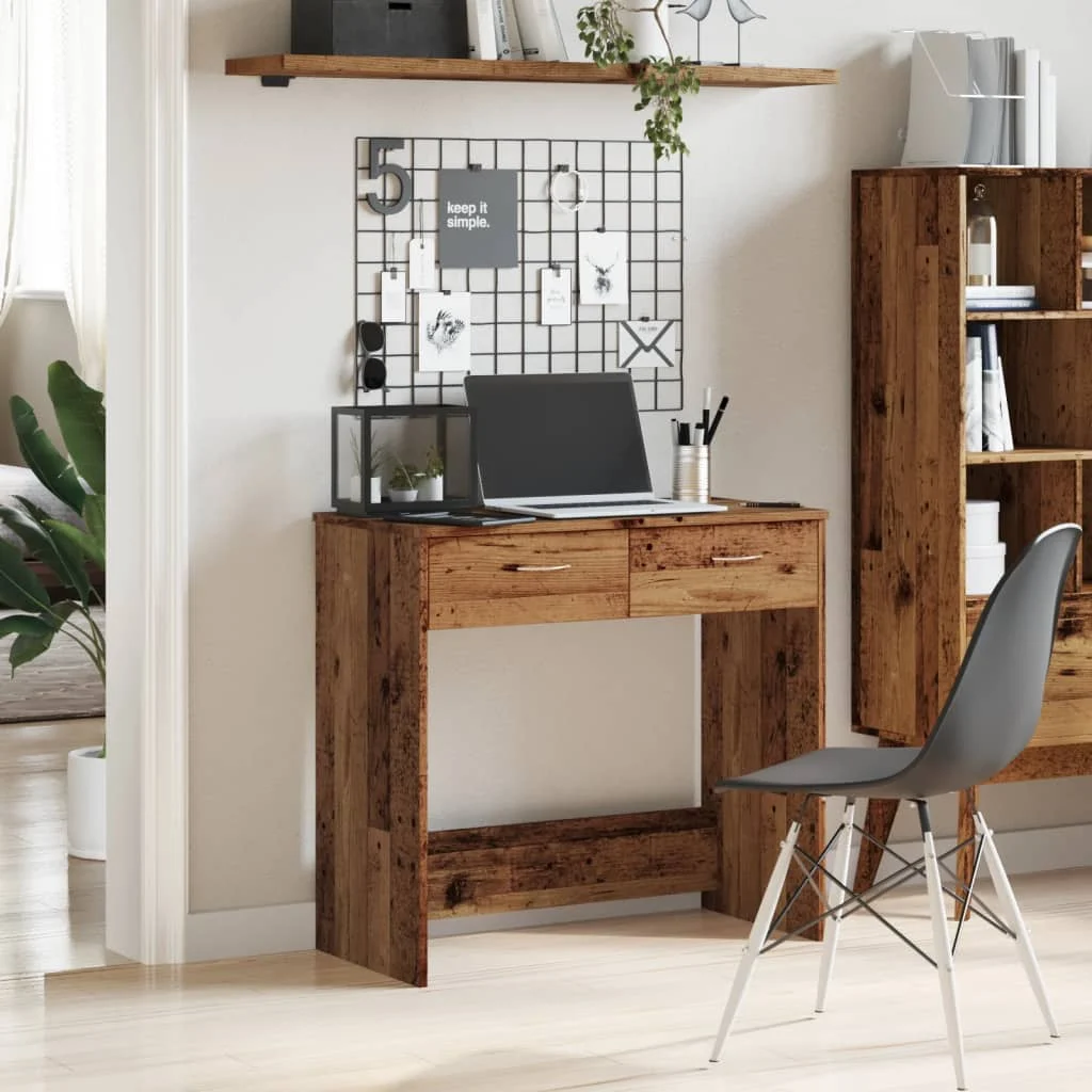 Bureau style 80 x 40 x 75 cm vieux bois bois d'ingénierie – vue de détail