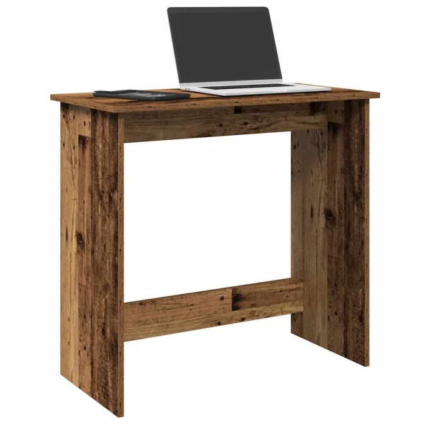 Bureau style 80 x 40 x 75 cm vieux bois bois d'ingénierie – modèle 2 – vue d’ensemble