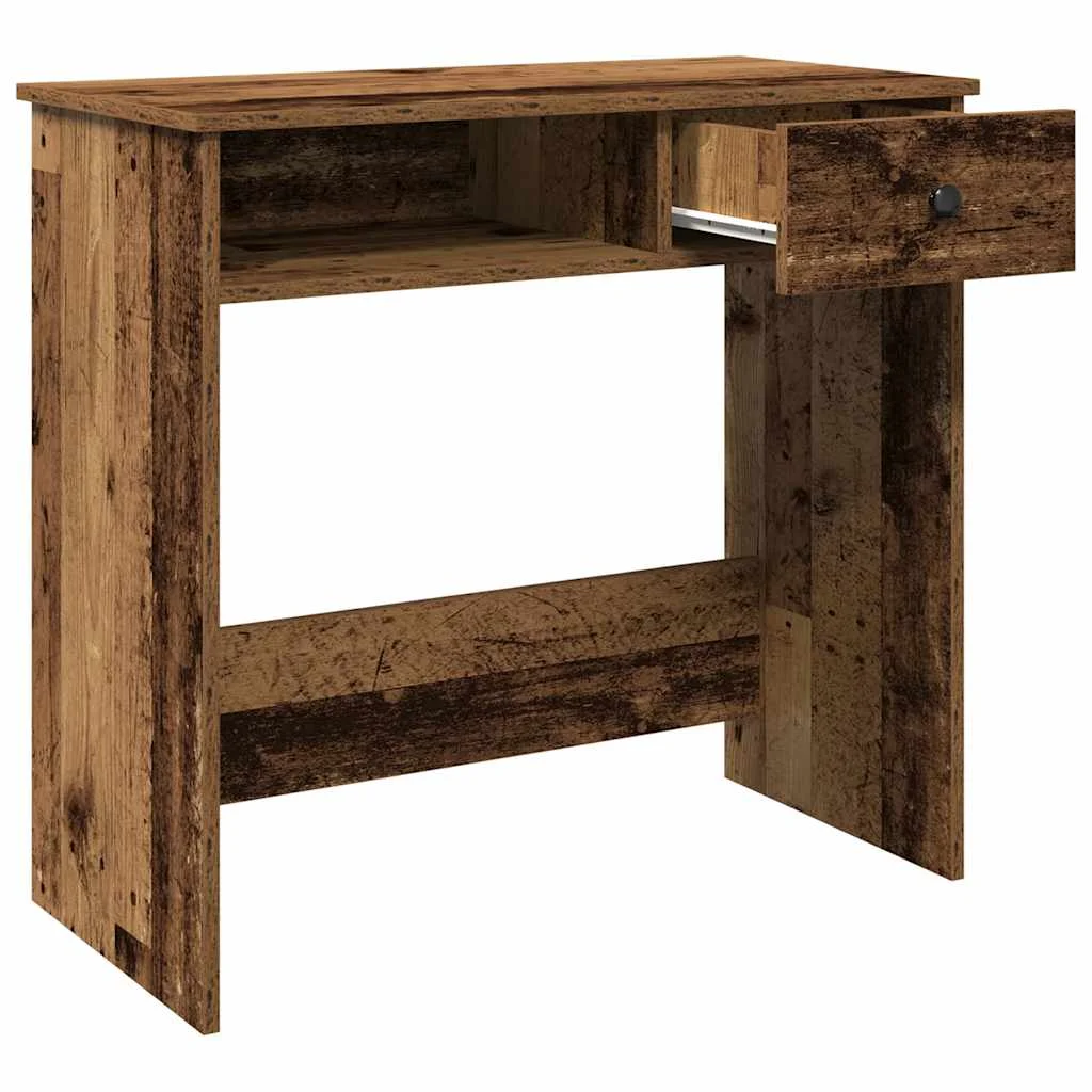 Bureau style 80 x 40 x 75 cm vieux bois bois d'ingénierie – modèle 3 – vue de dessus