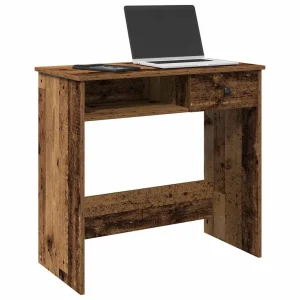 Bureau style 80 x 40 x 75 cm vieux bois bois d'ingénierie – modèle 3 – vue d’ensemble