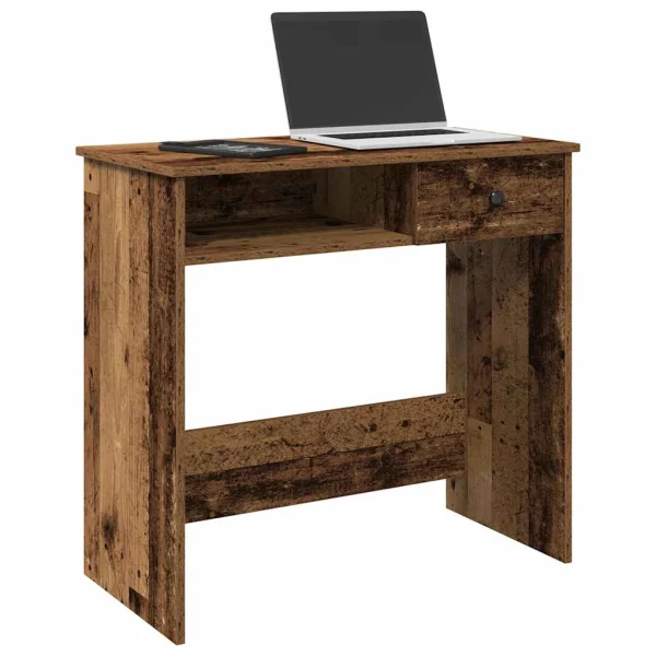 Bureau style 80 x 40 x 75 cm vieux bois bois d'ingénierie – modèle 3 – vue d’ensemble