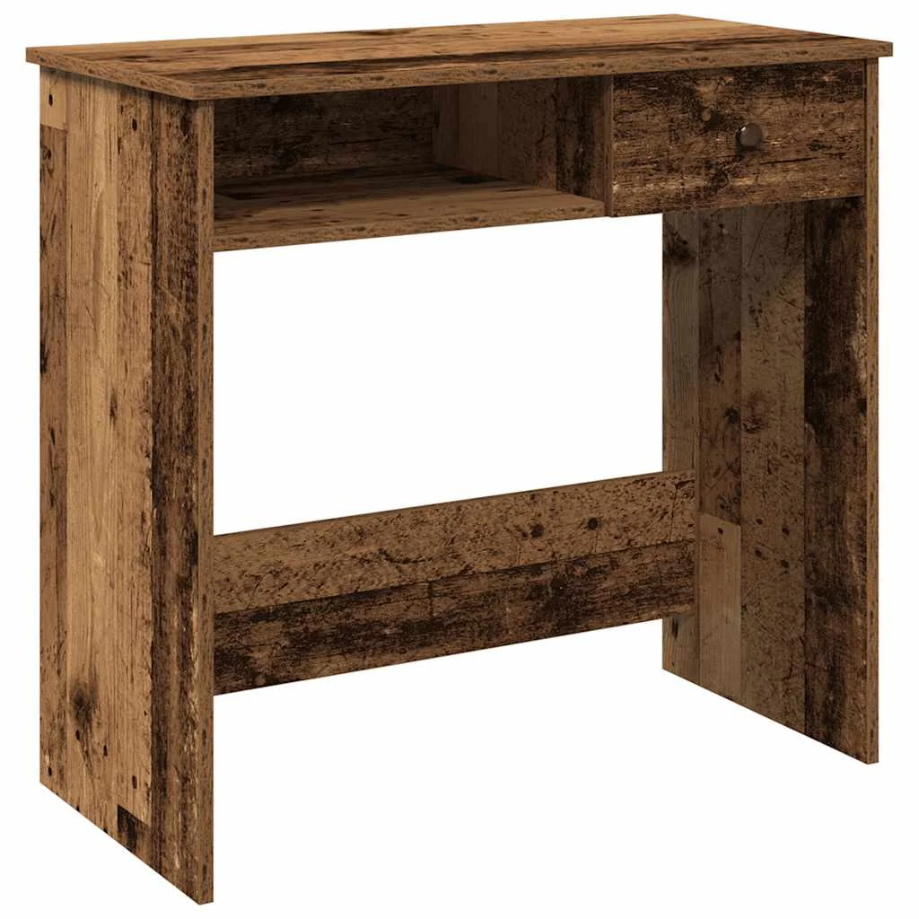 Bureau style 80 x 40 x 75 cm vieux bois bois d'ingénierie – modèle 3 – vue de côté