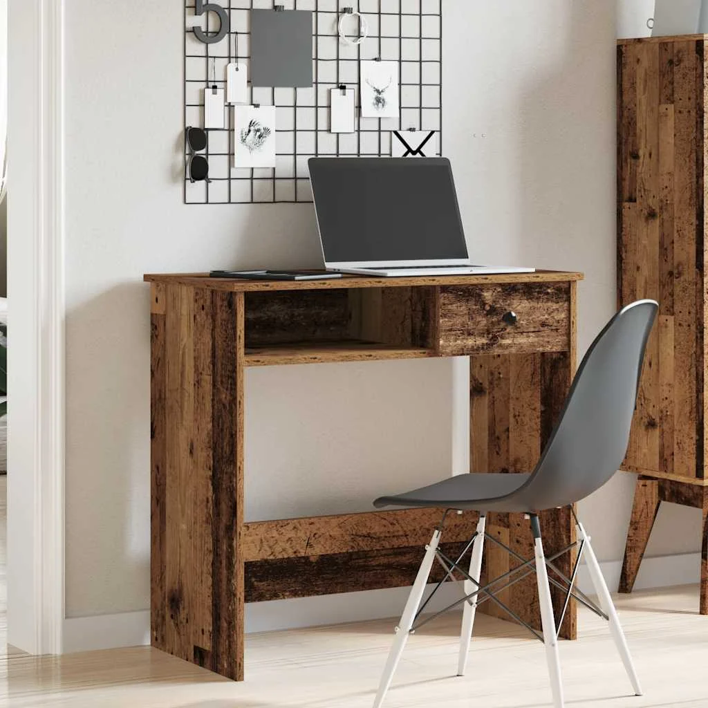 Bureau style 80 x 40 x 75 cm vieux bois bois d'ingénierie – modèle 3 – vue de détail