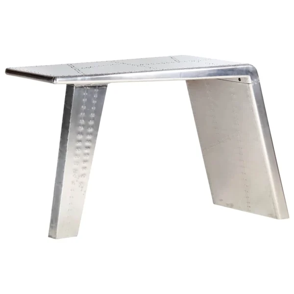 Bureau style avion é 112 x 50 x 76 cm argent métal – vue d’ensemble