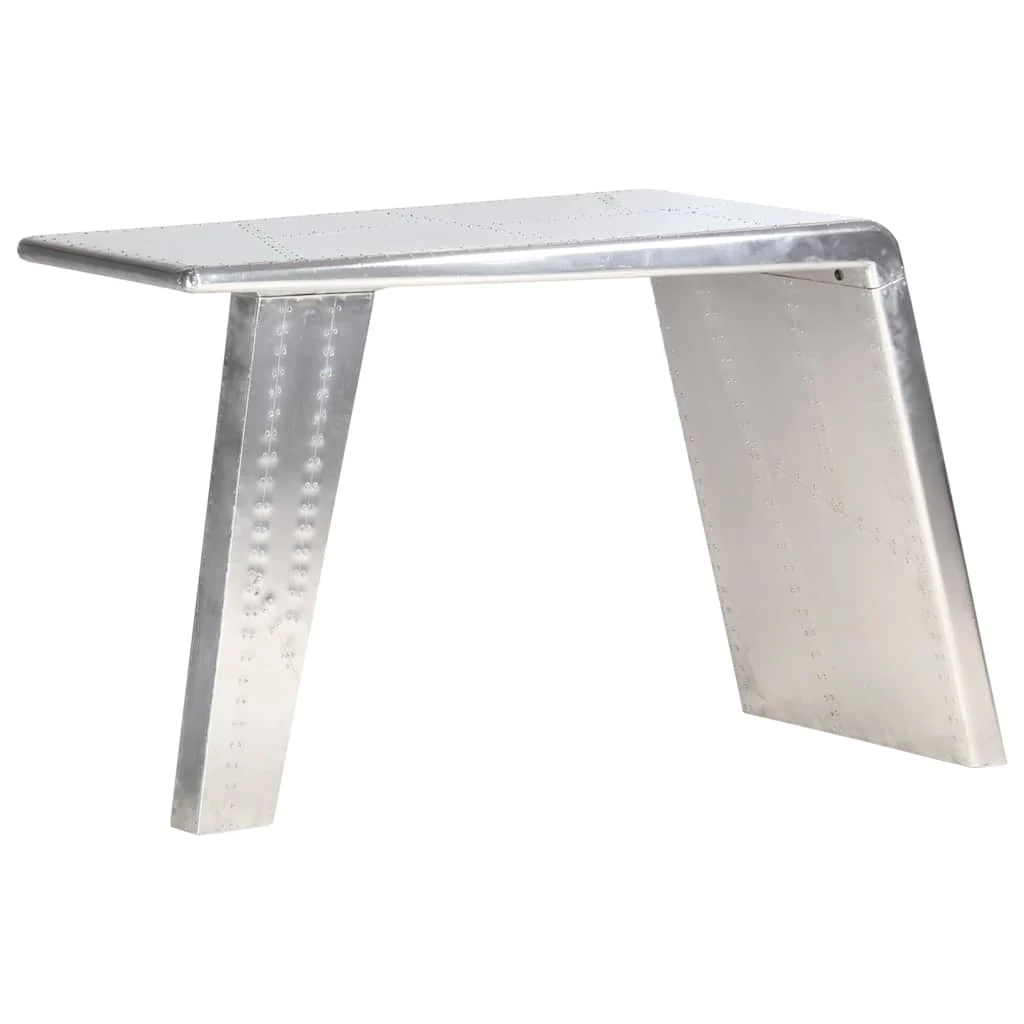 Bureau style avion é 112 x 50 x 76 cm argent métal – vue de détail