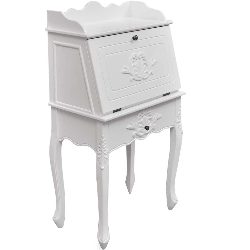 Bureau en style français 60 x 36,4 x 111 cm blanc mdf – vue d’ensemble