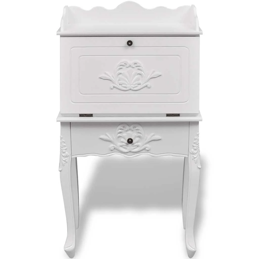 Bureau en style français 60 x 36,4 x 111 cm blanc mdf – vue de détail