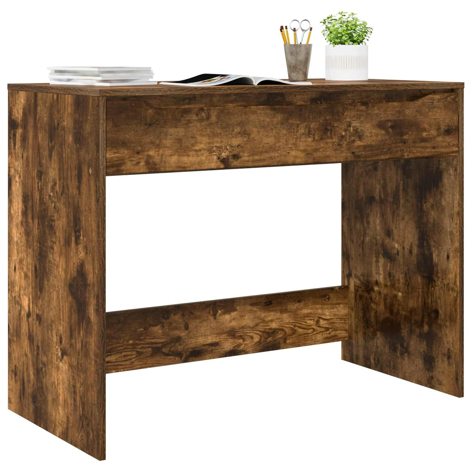 Bureau avec tiroir 100 x 50 x 78 cm chêne fumé – vue de détail
