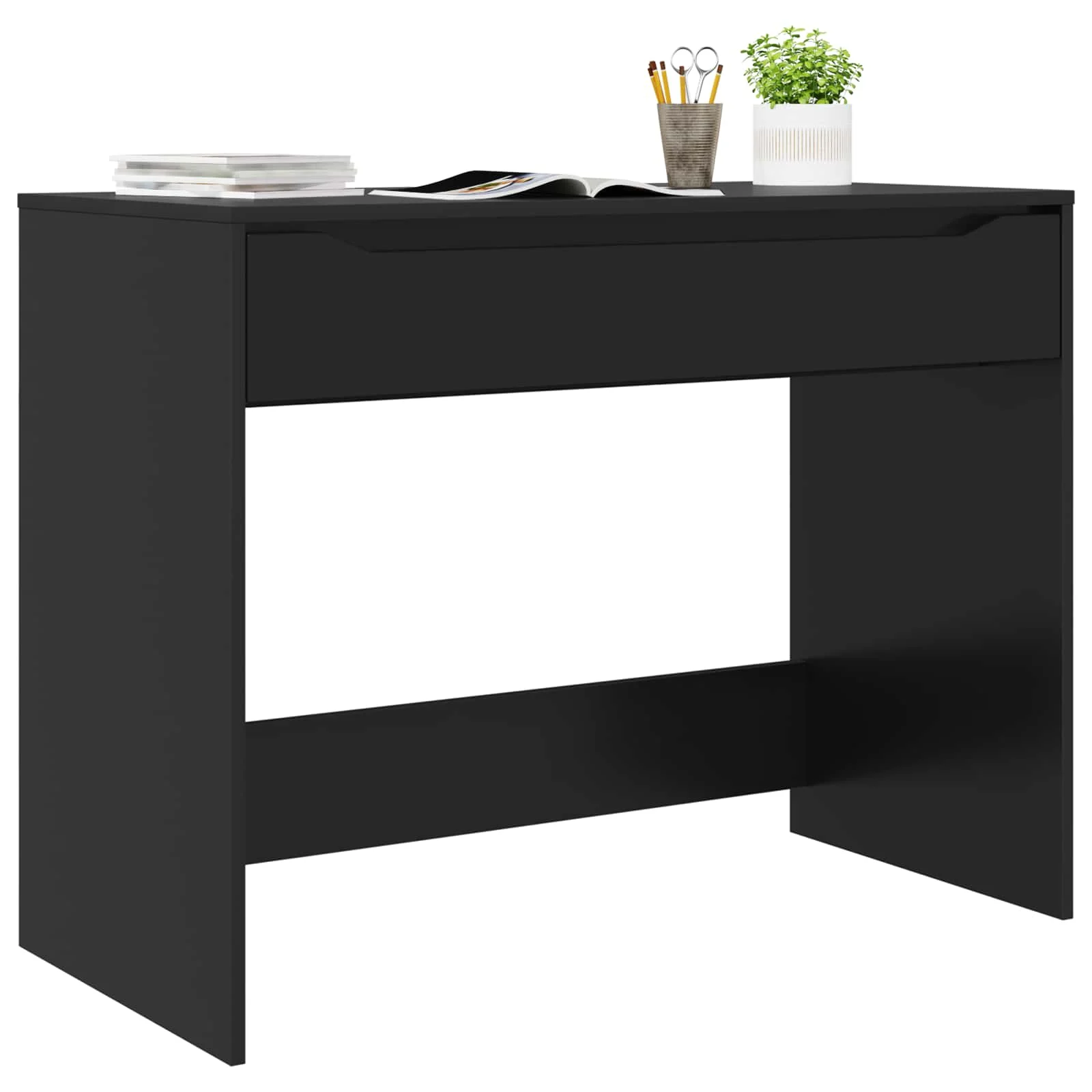 Bureau avec tiroir 100 x 50 x 78 cm noir – vue de détail