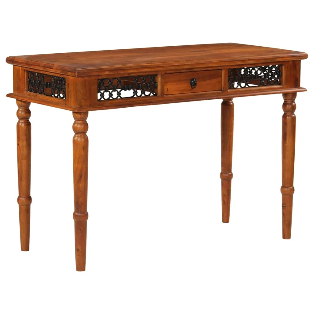Bureau avec tiroir 110 x 50 x 76 cm brun bois massif d'acacia – vue d’ensemble