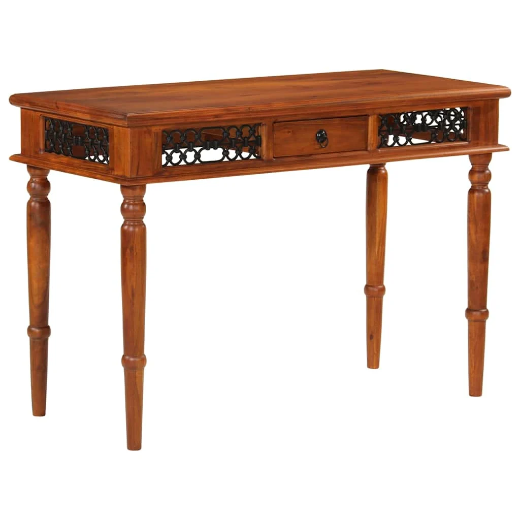 Bureau avec tiroir 110 x 50 x 76 cm brun bois massif d'acacia – vue en situation