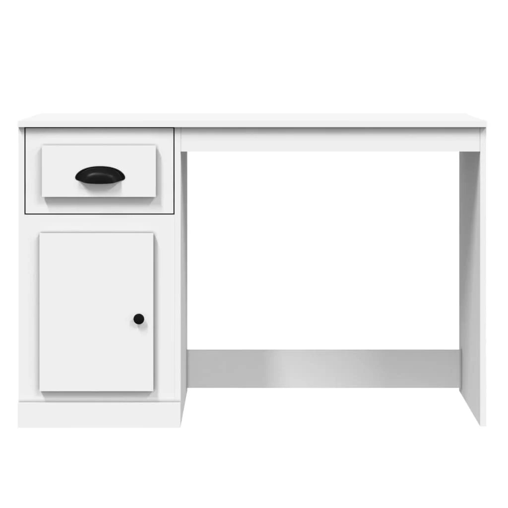 Bureau avec tiroir 115 x 50 x 75 cm blanc bois d'ingénierie – vue en situation