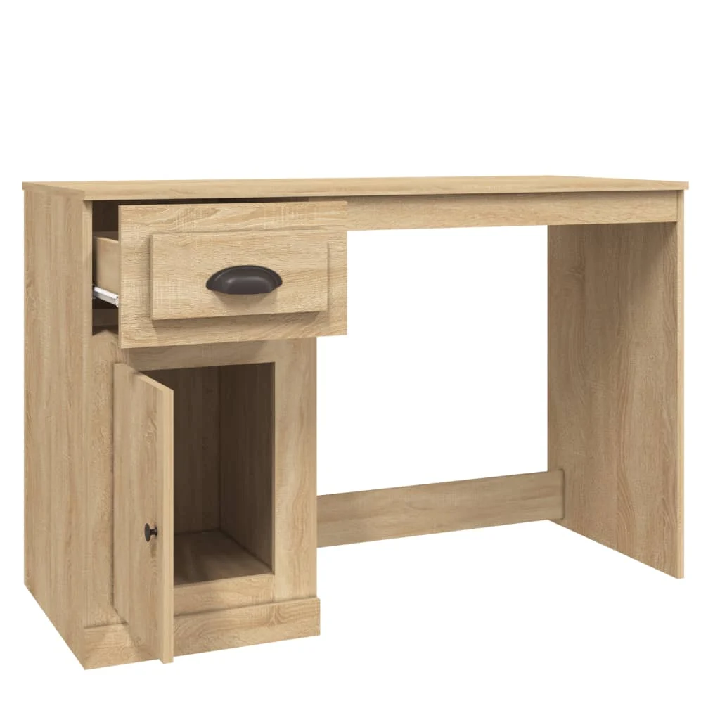 Bureau avec tiroir 115 x 50 x 75 cm chêne sonoma bois d'ingénierie – vue de dessus
