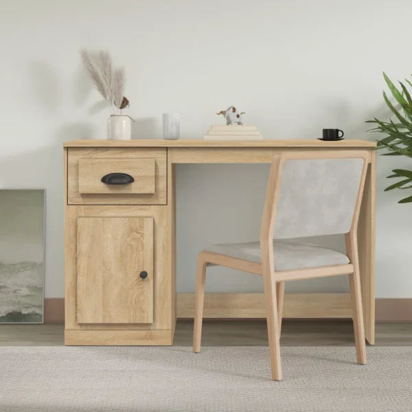 Bureau avec tiroir 115 x 50 x 75 cm chêne sonoma bois d'ingénierie – vue d’ensemble
