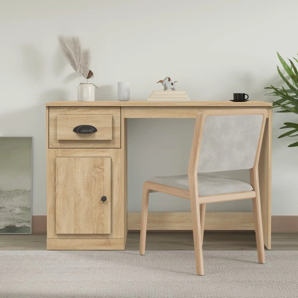 Bureau avec tiroir 115 x 50 x 75 cm chêne sonoma bois d'ingénierie – vue d’ensemble