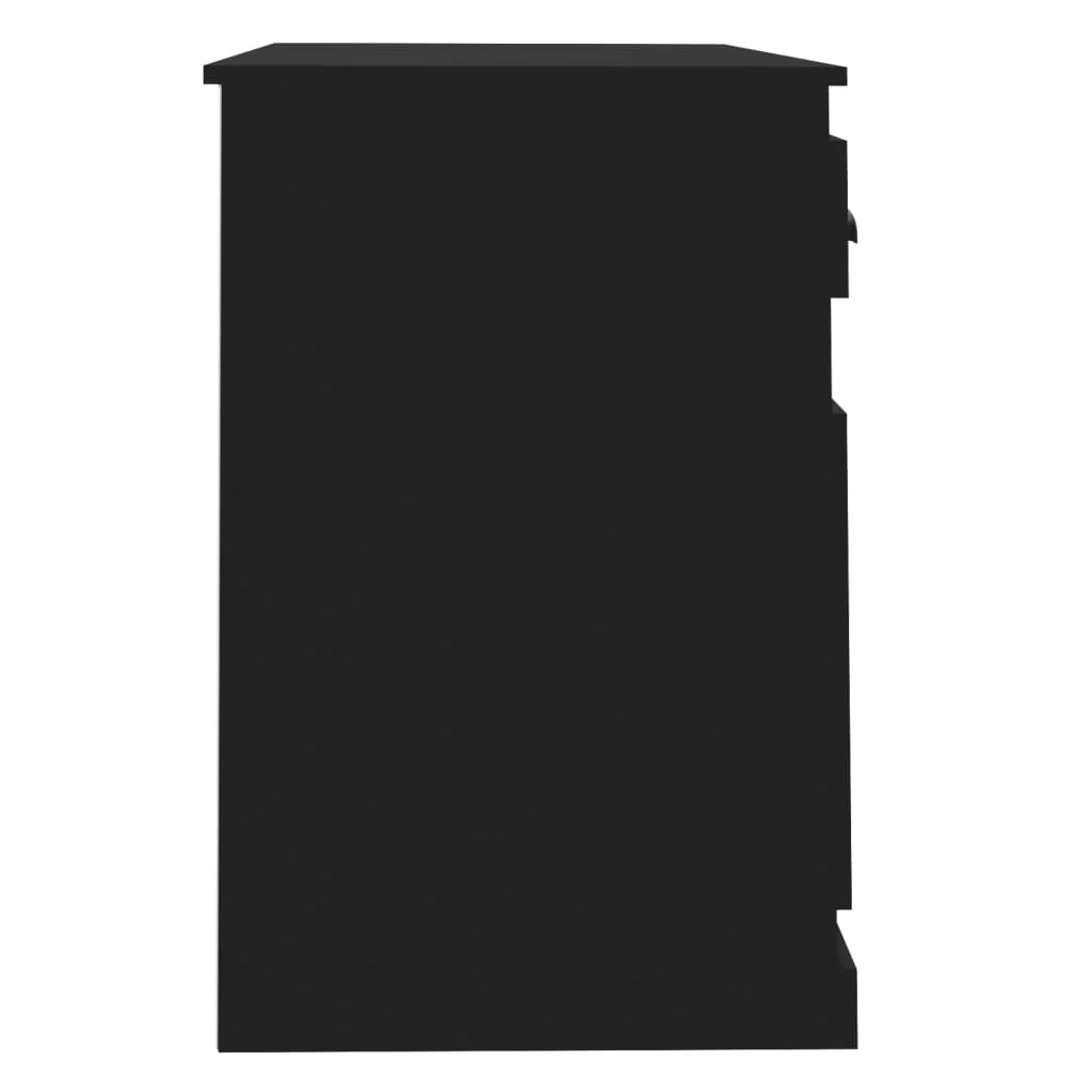 Bureau avec tiroir 115 x 50 x 75 cm noir bois d'ingénierie – vue de dos