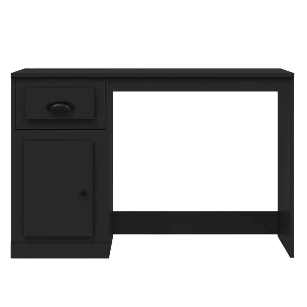 Bureau avec tiroir 115 x 50 x 75 cm noir bois d'ingénierie – vue en situation