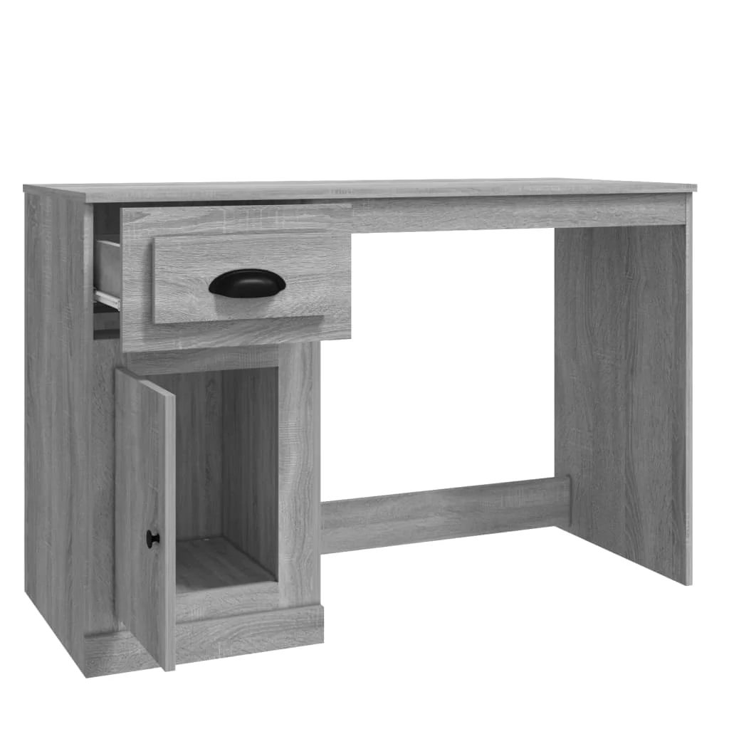 Bureau avec tiroir 115 x 50 x 75 cm sonoma gris bois d'ingénierie – vue de dessus