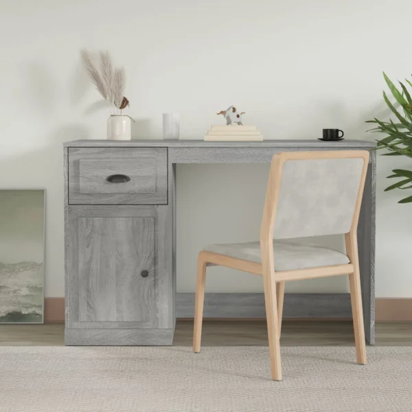 Bureau avec tiroir 115 x 50 x 75 cm sonoma gris bois d'ingénierie – vue d’ensemble