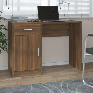 Bureau avec tiroir et armoire 100 x 40 x 73 cm chêne marron bois d'ingénierie – vue d’ensemble