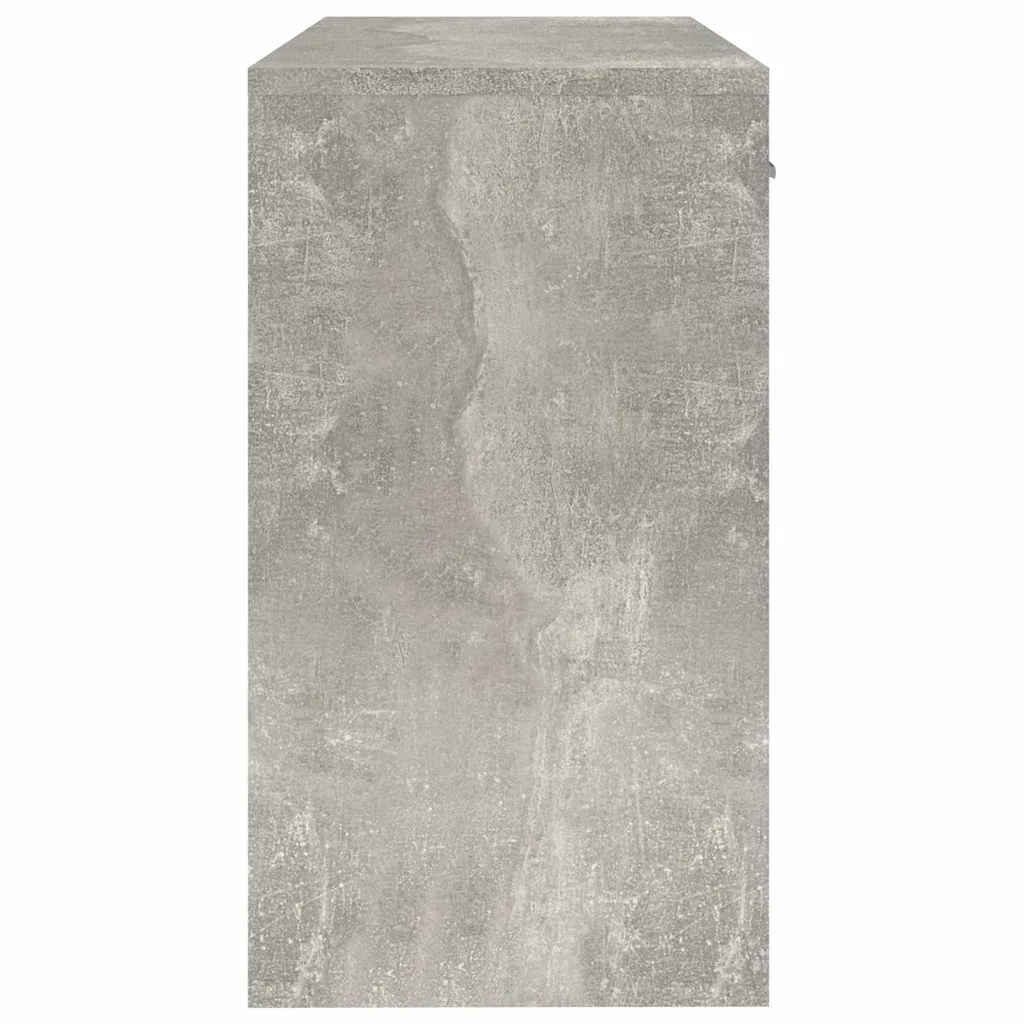 Bureau avec tiroir et armoire 100 x 40 x 73 cm gris béton bois d'ingénierie – vue de dos