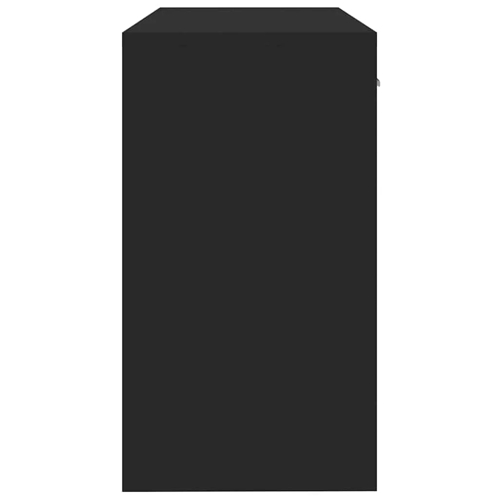 Bureau avec tiroir et armoire 100 x 40 x 73 cm noir bois d'ingénierie – vue de dos