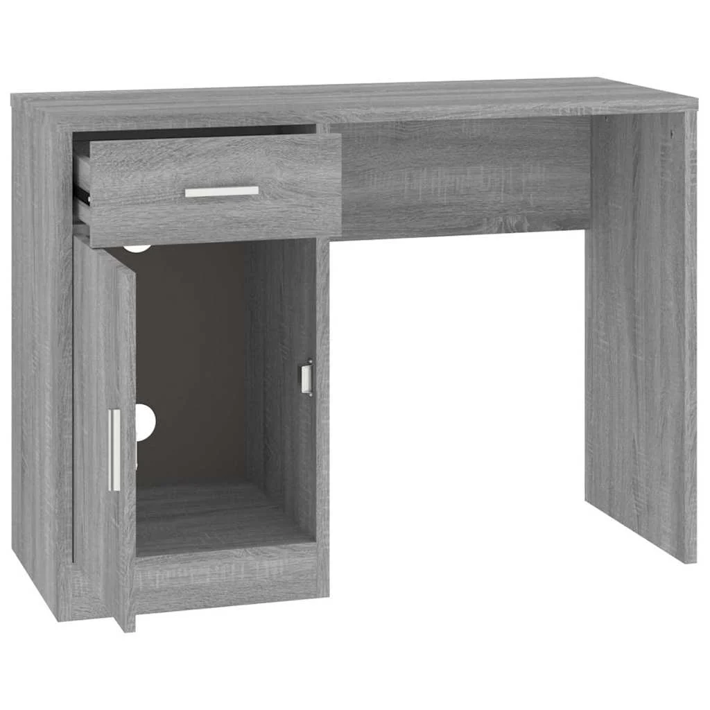 Bureau avec tiroir et armoire 100 x 40 x 73 cm sonoma gris bois d'ingénierie – vue de dessus