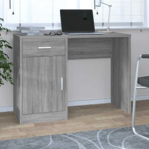 Bureau avec tiroir et armoire 100 x 40 x 73 cm sonoma gris bois d'ingénierie – vue d’ensemble