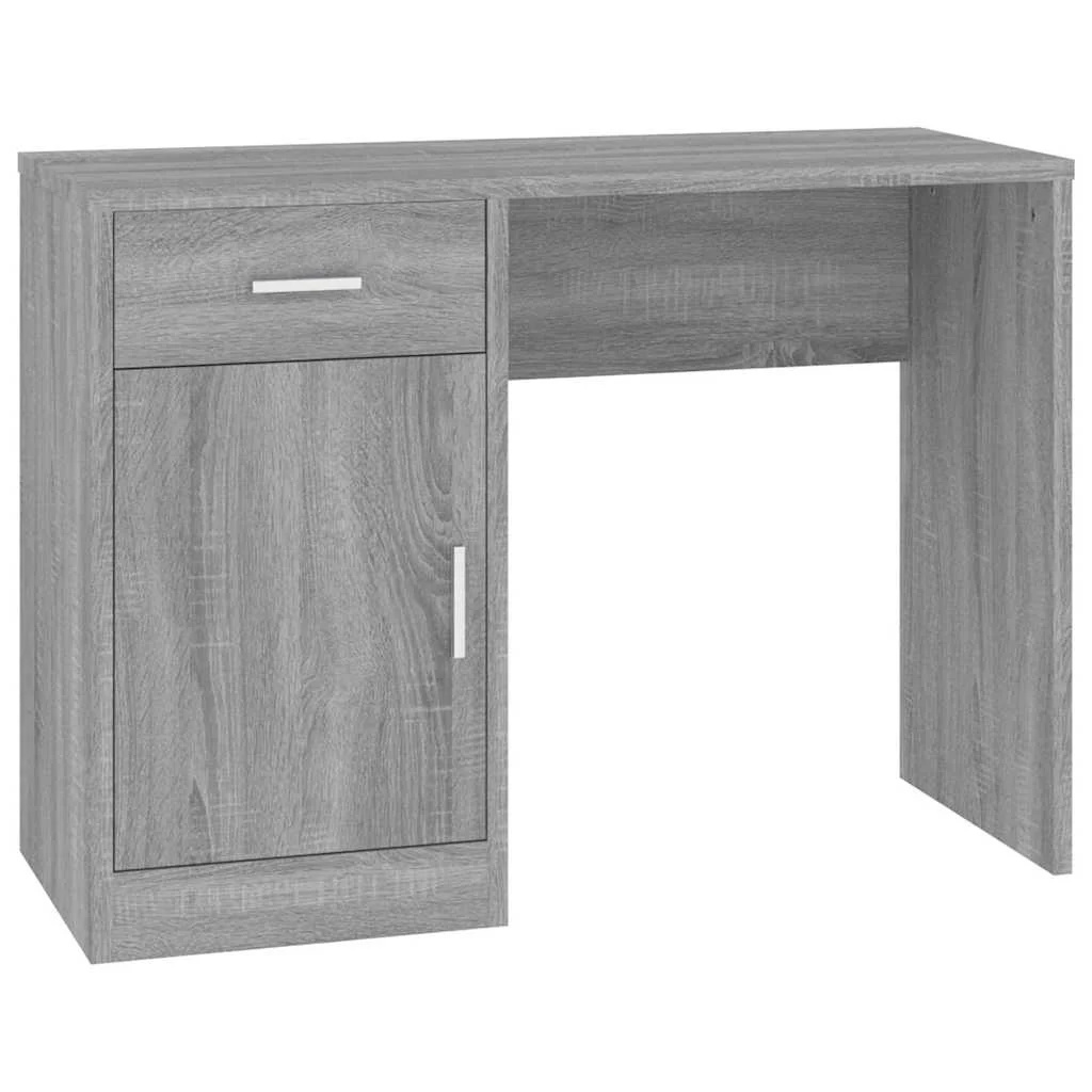 Bureau avec tiroir et armoire 100 x 40 x 73 cm sonoma gris bois d'ingénierie – vue de côté