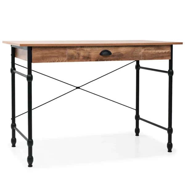 Bureau avec tiroir Couleur 110 x 55 x 75 cm brun mdf – vue d’ensemble