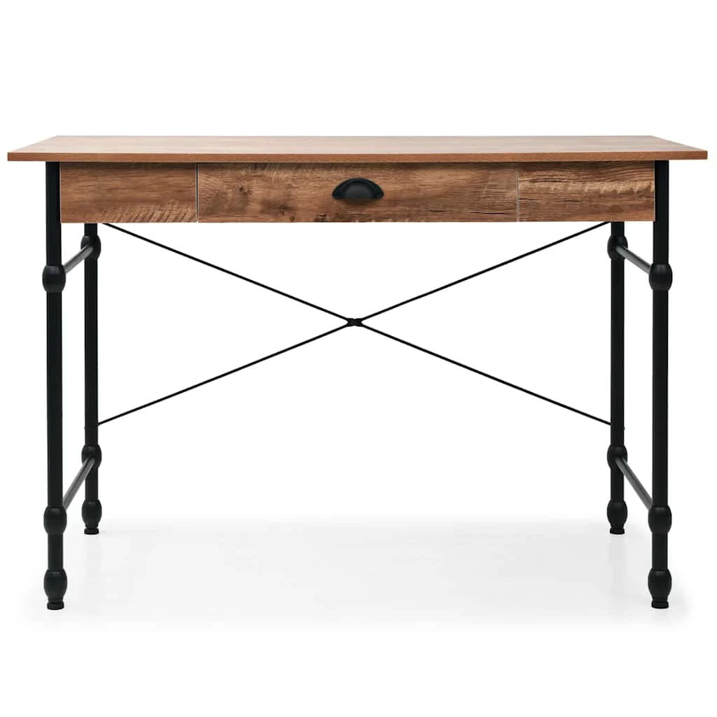Bureau avec tiroir Couleur 110 x 55 x 75 cm brun mdf – vue de détail