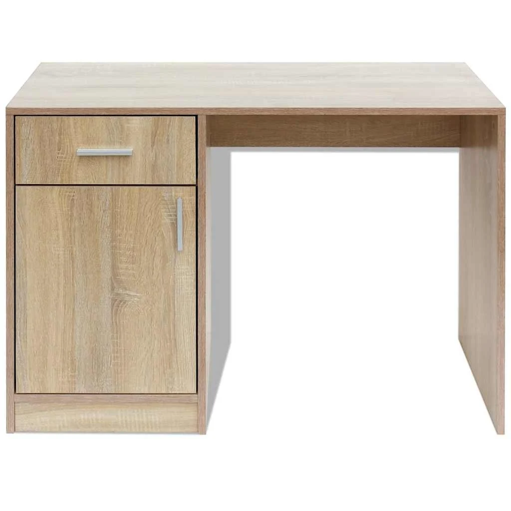 Bureau avec tiroir et placard 100 x 40 x 73 cm chêne bois d'ingénierie – vue de détail