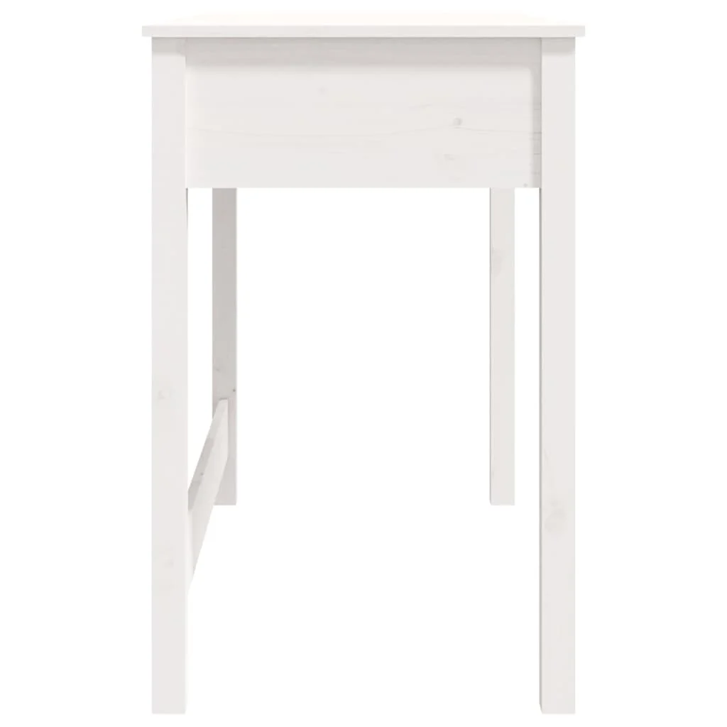 Bureau avec tiroirs 100 x 50 x 78 cm blanc bois massif – vue de dos